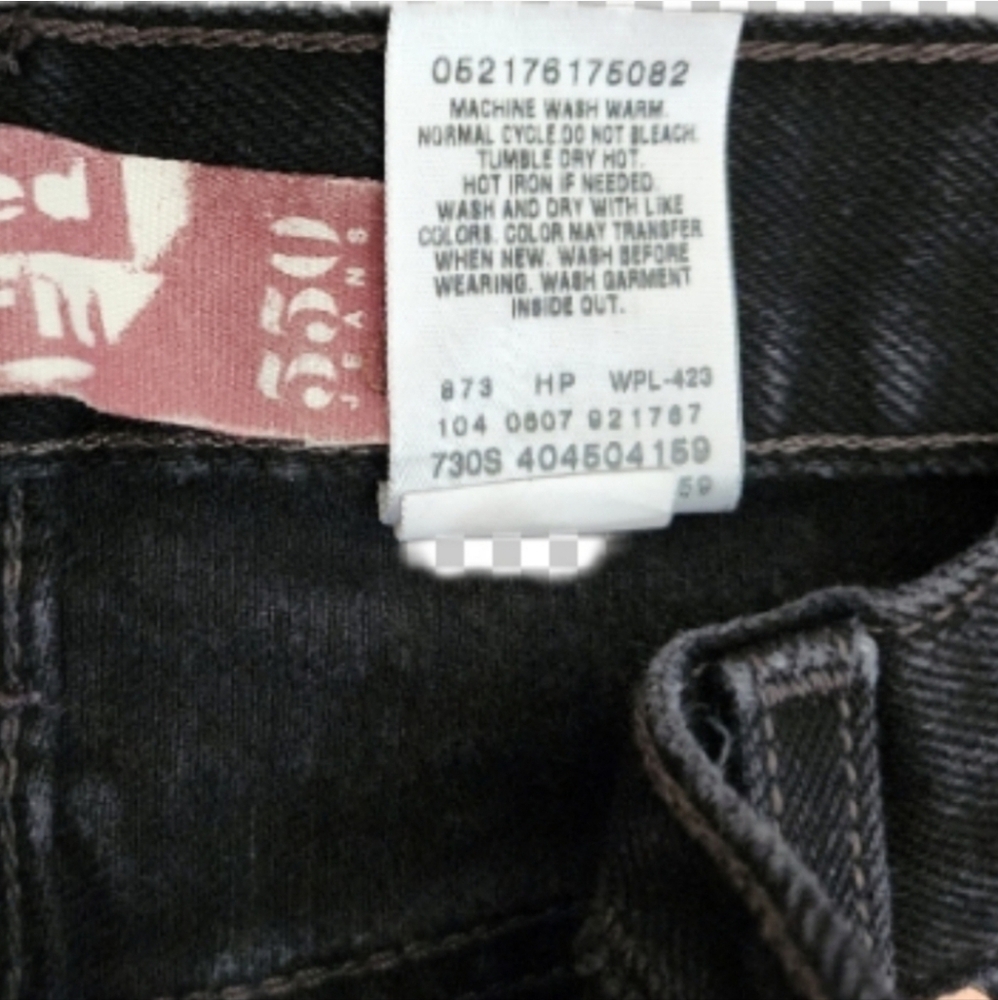 Levi Strauss Boys Black Jeans Denim Black Washed Slim Size 16 W26 L28 - Picture 4 of 12